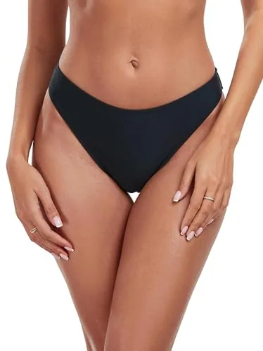 High Cut Bikini Bottom, Black