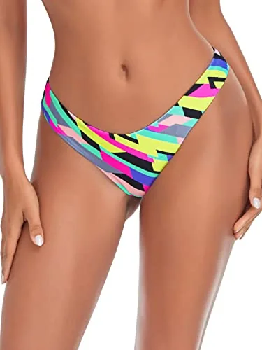 Cheeky Bikini Bottom, Striped (Large)