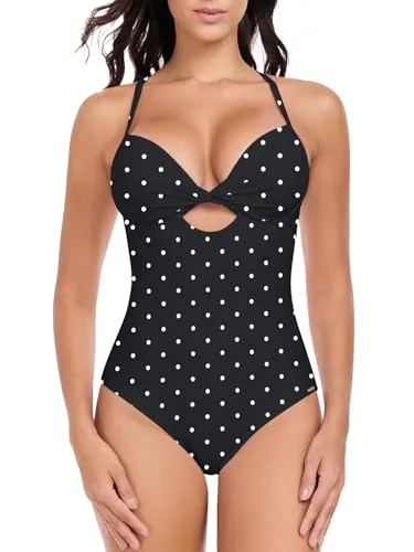 V Neck One Piece, Black (Large)