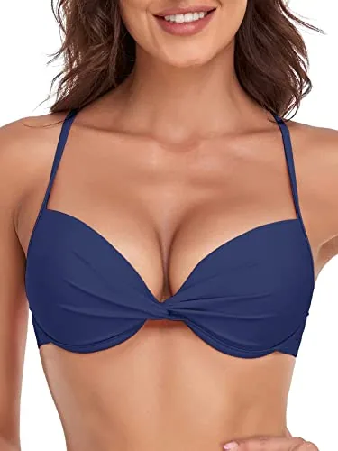Underwire Bikini Top, Navy (Medium)