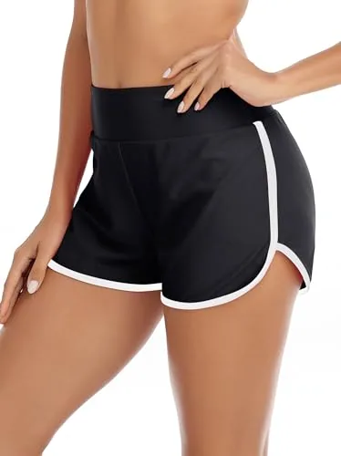High Waisted Board Shorts, Black (black 2)