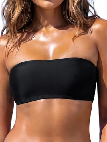 Bandeau Bikini Top, Black (Medium)