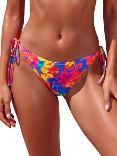 Side Tie Bikini Bottom, Floral