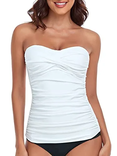 Bandeau Tankini, White (Medium)