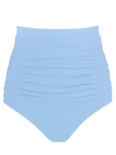 High Waisted Bikini Bottom, Blue (X-Large)