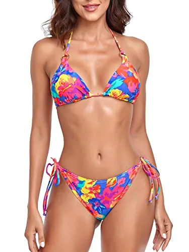 Triangle Bikini Set, Floral (Medium)