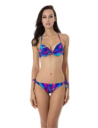 Halter Bikini Top, Blue (blue bronzing)