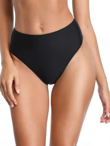 High Waisted Bikini Bottom, Black