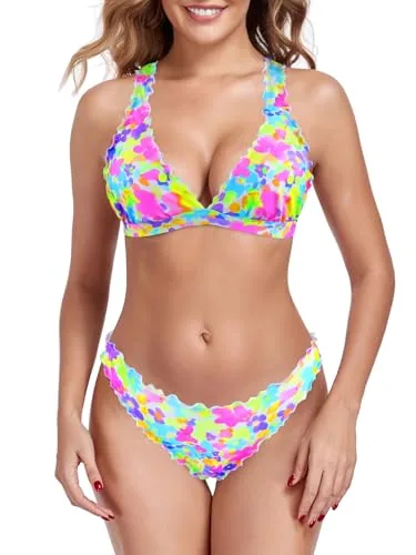 Triangle Bikini Set, Daisy Print